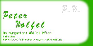 peter wolfel business card